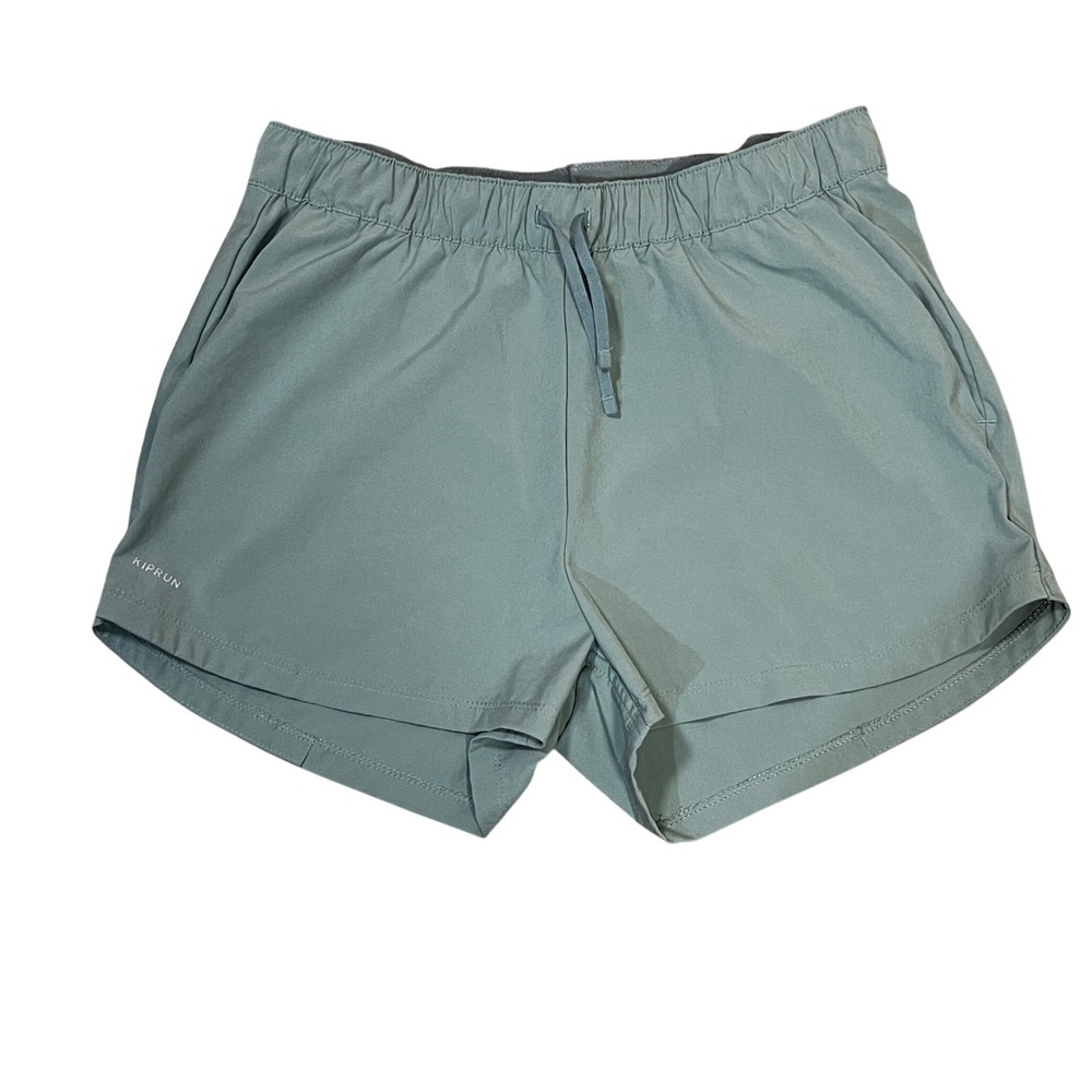 Kiprun Decathlon Womens 3" Sage Green Running Shorts S Elastic Waist Actiivewear